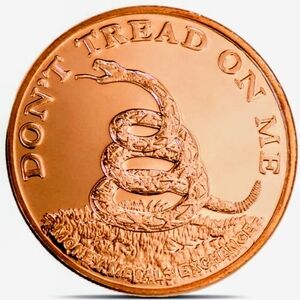 1 oz Cupper Round "Don't Tread On Me" .999 Pure Cupper